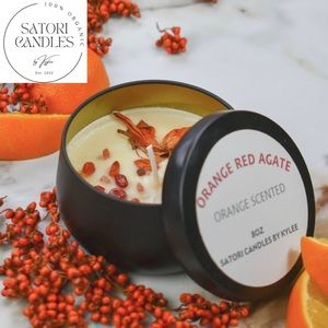 Orange Lily Crystal Candle 🕯